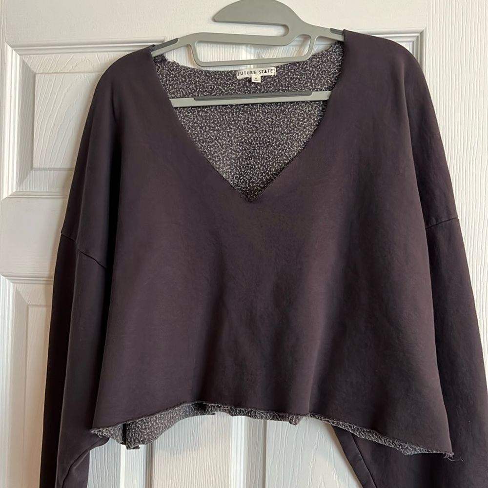 UO Grey Cropped Sweatshirt